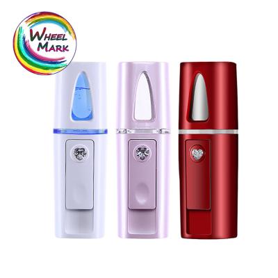 China Refillable Facial Skin Revitalizer Wheelmark Steamer 15ML Portable Nano Facial Mist Spray for sale