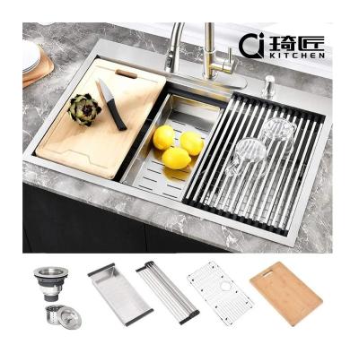 China Without Faucet Single Bowl Undermount Kitchen Sink Hot Sale High Quality Design 304 Stainless Steel New Kitchen Sinks for sale