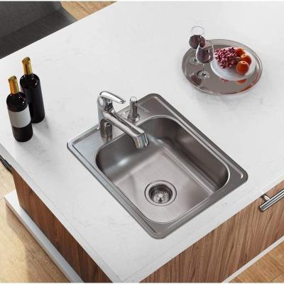 China Without Faucet Single Bowl Topmount Steel Bar Sink Press Stainless Kitchen Sink for sale