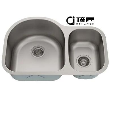 China Hot Sale 30 Inch 16 Gauge Without Faucet 60/40 Double Bowl Stainless Steel Kitchen Sink Undermount for sale