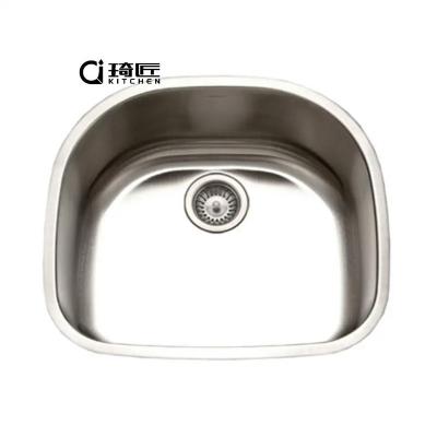 China Hot Sale Undermount Stainless Steel D Single Bowl Kitchen Sink Without Faucet 18 Gauge for sale