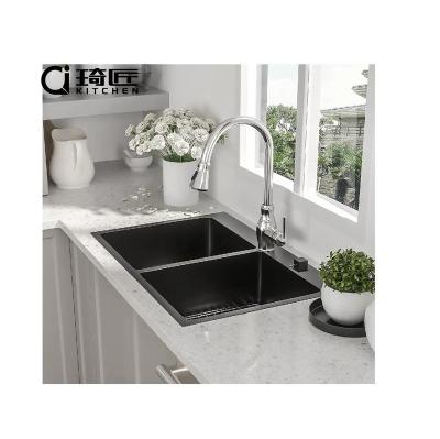 China Without Newer Faucet Stainless Steel Double Bowl Kitchen Sink for sale