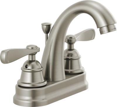 China Hot Sale Metered Faucets Two Handle Bathroom Faucet In Brushed Nickel for sale