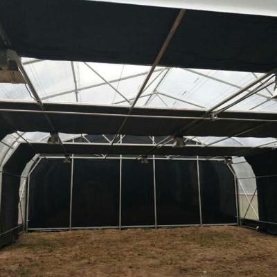 China Length 30-100m Hoop House Light Deprivation Greenhouses for Mushroom Large for sale