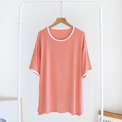 China New Fashion Thermal Double Single Sleeve Shorts Solid Color Summer Modal Short Sleeve Pajamas Round Neck for sale