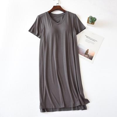 China New Design Style V-Neck Solid Simple Casual High Quality Thermal Home Modal Women's Loose Breast Protection Skirt for sale