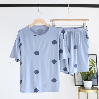 China Thermal 2022 Comfortable Soft Polka Dot Pattern Women's Summer Shorts Shorts Cloth Fabric Pajamas Sets for sale