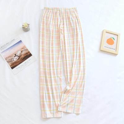 China 2020 Summer Women's Thermal Plaid Loose Pants Casual Lightweight Soft Multicolor Modal Pants Long for sale