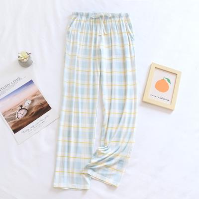 China Updraft 2020 Summer Fashion Women's Plaid Loose Trousers Cotton Modal Sports Casual Pants for sale