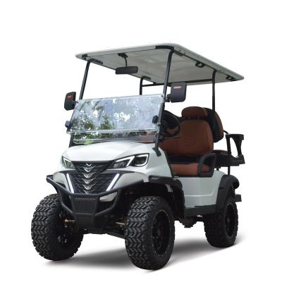 China 10 Inch Screen 5KW Electric Golf Cart Club Cart LED Flashing Car 4 Seater 23*10.5-12 Inch Electric Golf Cart 28Mph Off Road for sale