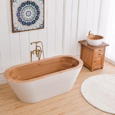 China Eco-friendly High Quality Portable Small Japanese Wooden Bathtub For Message Rooms for sale