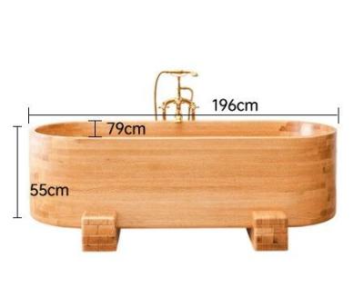 China Eco-friendly Hot Sale Bathtubs Eco-friendly Freestanding Bathtub Oak Wooden Hot Tub Supplier for sale