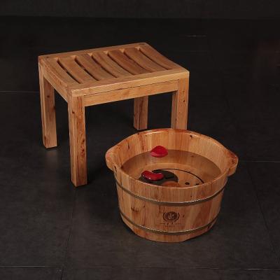 China Sustainable Wholesale Wooden Round Foot Portable Spa Basin for sale