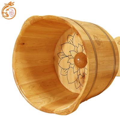 China Sustainable Foot Spa Foot Massage Basin Wooden Bath Bucket Wooden Foot Bath Barrel for sale