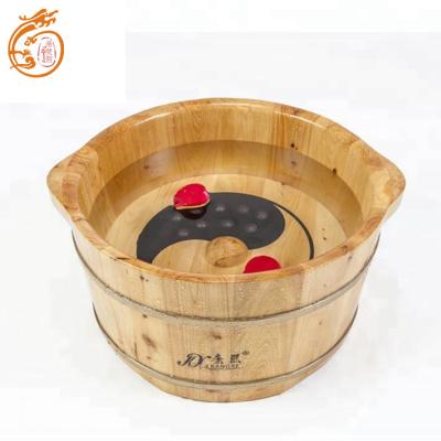 China 2020 New Products Viable Chinese Cedar Wooden Foot Soak Basin Traditional Hand Made Foot Soak Basin for sale