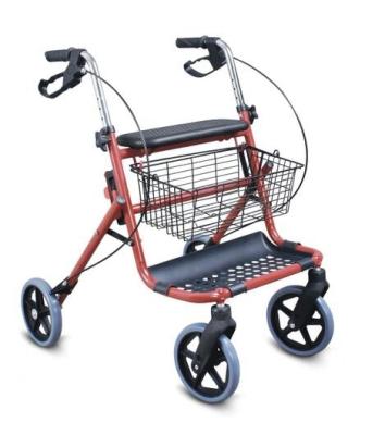 China 2021 Walker Topmedi Foldable Aluminum Rollater To Basket Walking Aids For Adult for sale