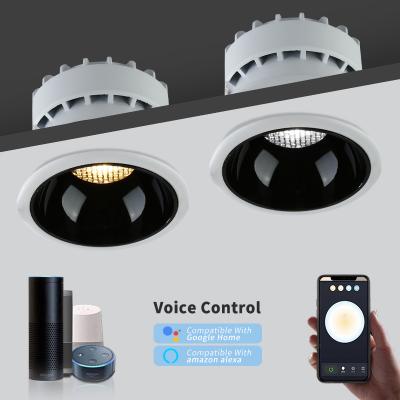 China Modern new dimmalbe CCT voice control smart adjustable app zigbee control smart led recessed downlight for sale