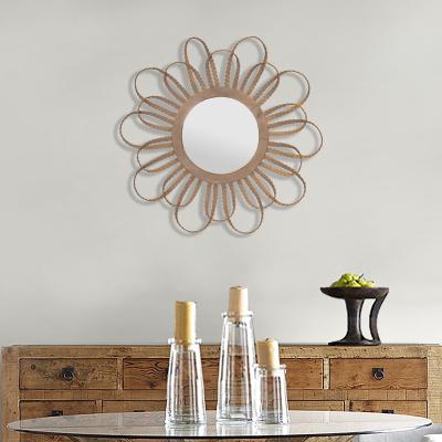 China Design Vintage Bedroom Vanity Full Mirror Bathroom Makeup Minimalist Round Mirror Round Sense for sale