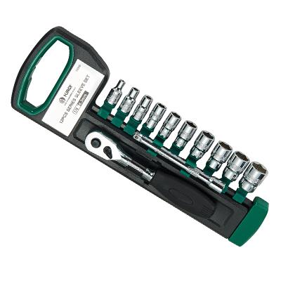 China Duarble 12PCS 1/4DR Hand Tool Kit The New Design Socket Wrench Set With Plastic Holder for sale