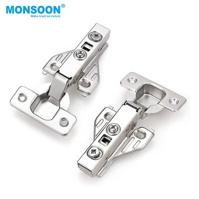 China MONSON Furniture Hardware Modern Kitchen Hydraulic Overlay 105 Degree 35mm Full Clip On Hinge Soft Close Hinge Cabinet Hinge for sale