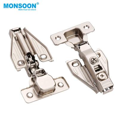 China MONSON Modern Kitchen Hydraulic Overlay 105 Degree 35mm Full Clip On Hinge Concealed Hinge Soft Narrow Furniture Hinges for sale