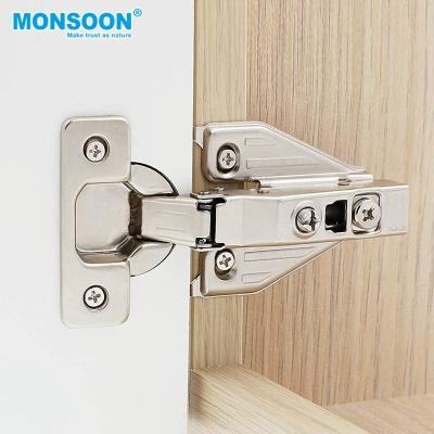 China MONSON Furniture Modern Hardware Kitchen Hydraulic Overlay 105 Degree 35mm Full Clip On Hinge Soft Close Hinge Conceal Hinges for sale