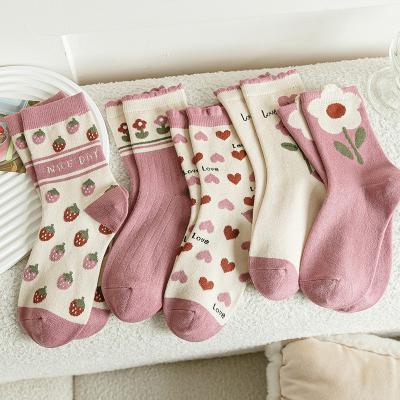 China QUICK DRY Winter Cashmere Wool Women Thick Thermal Socks Shape Cute Flower Love Heart Woolen Warm Socks for sale