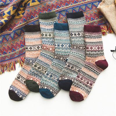 China Factory wholesale QUICK DRY cheap plaid grid pattern woolen thick warm men thongs comfortable thermal woolen men socks for sale