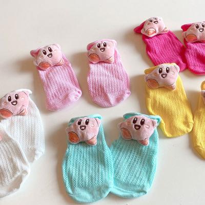 China Newborn Color Mesh Ruffle Baby Socks Comfortable Hot Sale 3D Anime Star Cartoon Summer Socks Candy Color QUICK DRY for sale