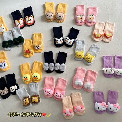 China Newborn Socks Terry Loop Thermal Baby Socks Warm Thick Comfortable Autumn Winter 3D Cartoon Animals Funny Doll QUICK DRY for sale