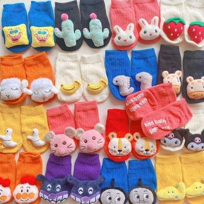 China 3D Cartoon Animals Doll Cotton Cozy Cute Funny Newborn QUICK DRY Candy Color Anti Slip Baby Socks for sale