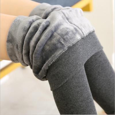 China Cheap Winter Fuzzy Fluffy Tights Antibacterial Factory Thick Thermal Vertical Leggings Striped High Waist Fitness Women Slim Warm Gaiters for sale