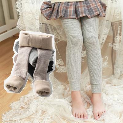 China Comfortable Warm Girls Fuzzy Children Tights Pants Solid Color Warm Fluffy Cashmere Fade Proof Winter Thermal Thick for sale