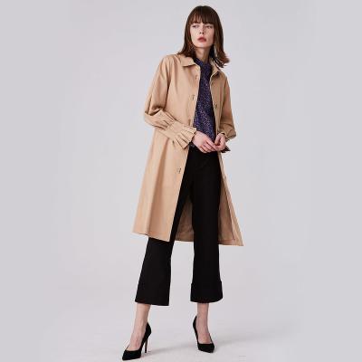 China Naivee Waterproof Spring Khaki Stylish Buds Sleeve Women Trench Coat for sale