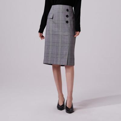 China Naivee Retro Plaid Style High Waist Soft And Comfortable Ladies Straight Skirt for sale