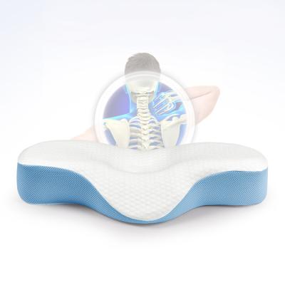 China Anti-Static Sleep Custom Cutout Orthopedic Bed Butterfly Shaped Memory Foam Cervical Pillow Pillows Side Sleeper Anti Snore for sale