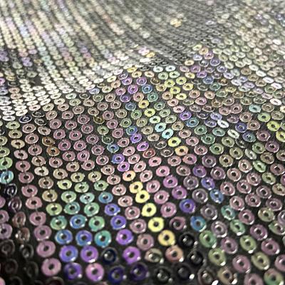 China Sequin Embroidery Anti-Static Iridescent Sequin Fabric for sale