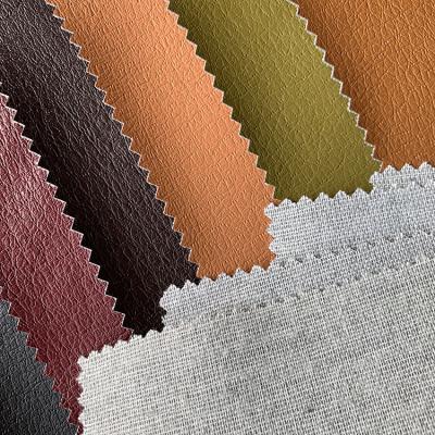 China Hot Sale Leather Upholstery Fabric Elastic Emboss Faux Leather Sofa Leather for sale