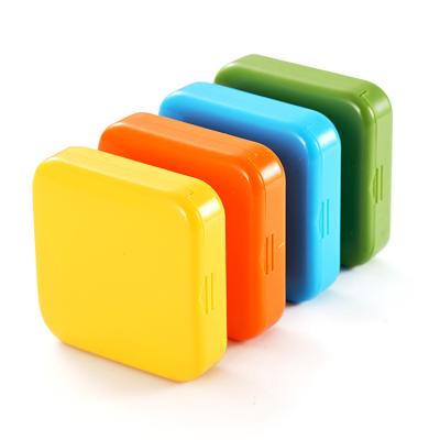 China Macaroon Mini Cute Plastic Pill Organizer Jewelry Storage Box Vitamin Pill Box For Outdoor Travel 6.5*6.5*2cm for sale