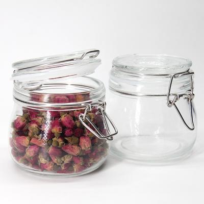 China Food Storage 100Ml Jam Storage Sealed Glass Jar Food Bottle Glass Container With Lock Buckle Lid for sale