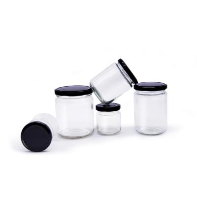 China Factory Wholesale Food Storage Jar 106Ml 212Ml 314Ml Glass Jar With Metal Lid for sale