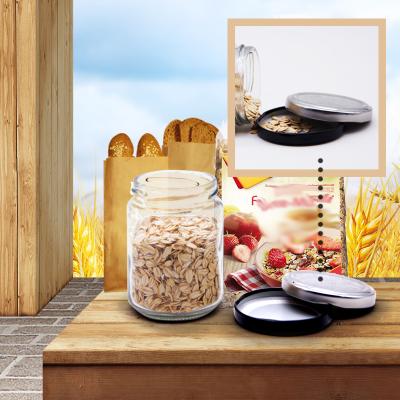 China Factory Wholesale 25Ml-500Ml Food Storage Round Shape Storage Glass Container Glass Jar With Metal Lid for sale