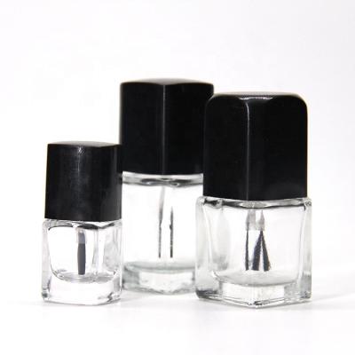 China Custom Design 10ml 12ml 15ml Empty UV Gel Square Color Nail Polish Glass Bottle Eco-Friendly for sale