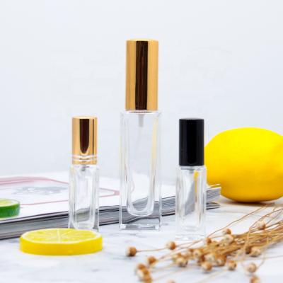 China Eco-friendly Wholesale Luxury Clear Empty 30ml 50ml 100ml Square Shaped Spray Glass Perfume Bottle for sale