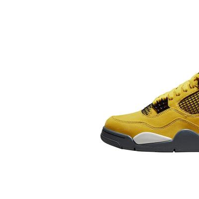 China Cushioning Brand Logo 4 Basketball Shoes Men Women Thunder Yellow Retro Style Basketball Shoes Jumpmans College Style Walking Shoes for sale