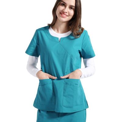 China Breathable Comfortable Medical Scrubs Manufacturers Wholesale Hospital Uniform Scrub Sets Fashionable Custom Poly Cotton Scrub Uniform For Women for sale