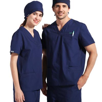 China Wholesale Comfortable Breathable High Quality Scrubs Material Hospital Customized Nurse Uniform Nursing Fashion Scrubs Unisex Uniforms Sets for sale