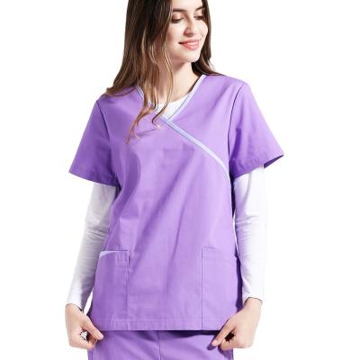 China Cheap Wholesale High Quality Medical Uniform Women Stretch Scrub 65% Polyester Nursing Uniforms Set for sale