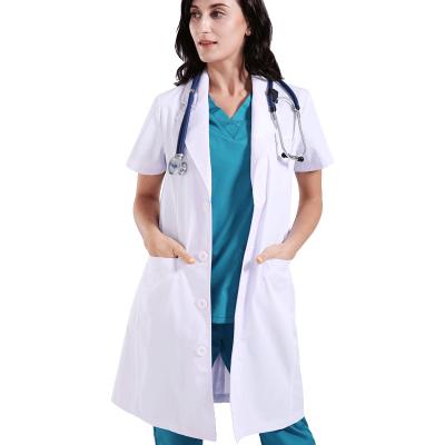 China Fashionable Lab Coats Unisex Wholesale Hospital Staff Uniforms Fashion Poly Cotton Doctor Uniforms Dental Nursing White Lab Coat for sale