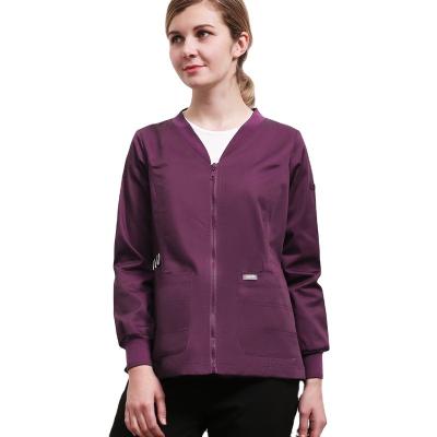 China Wholesale Medical Unform Tops For Women 2022 Anti-Static Soft Stretch Zipper Coat Warm Up Hospital Uniforms Medical Scrubs Nurse Jacket Unisex for sale